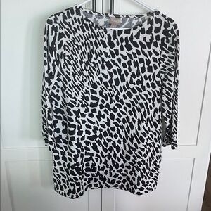 Chico's Monochrome Animal Print Long Sleeve Top